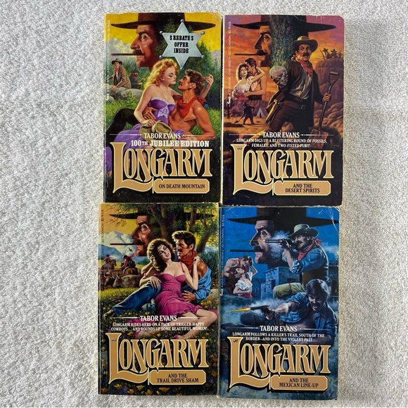 Vintage Longarm Action Western Romance Novel x4 - Picture 1 of 14
